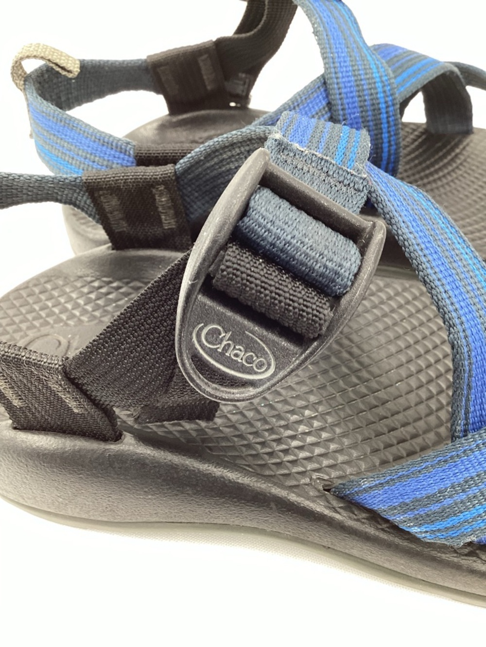 Chaco Black Outdoor Sandal with Blue Accent Strap - Picture 9 of 12